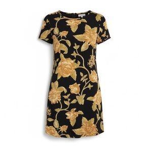 Vintage Y2K NC Love Mini Dress Women Medium Black Floral Grunge Shift